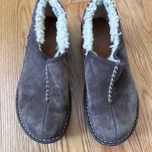 UGG Women's Brown Suede Mules with Cream Lining